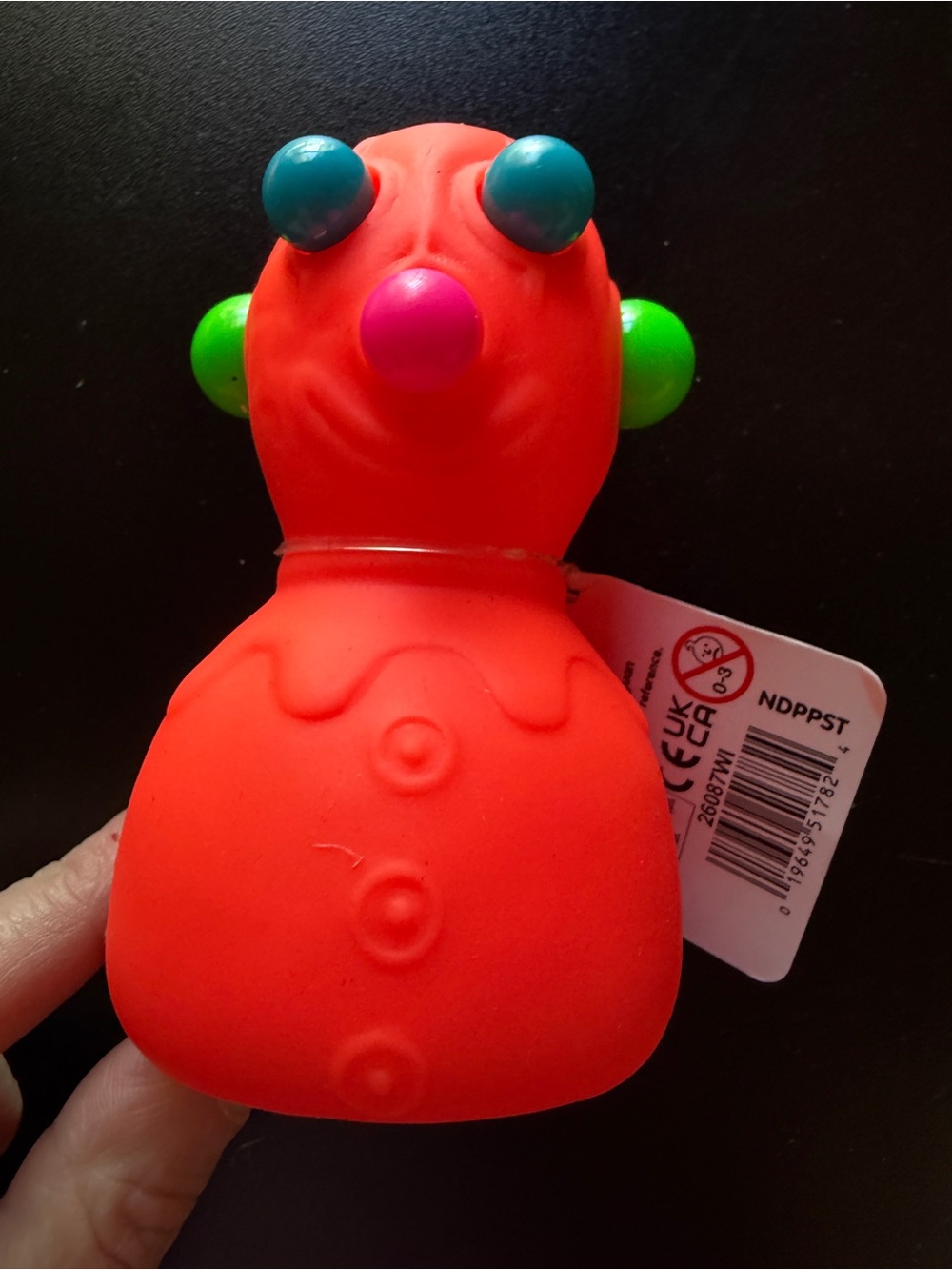 New Nee Doh Schylling Panic Pete 5" Squeeze Toy 5+ Squishy Pop Out Orange NeeDoh
